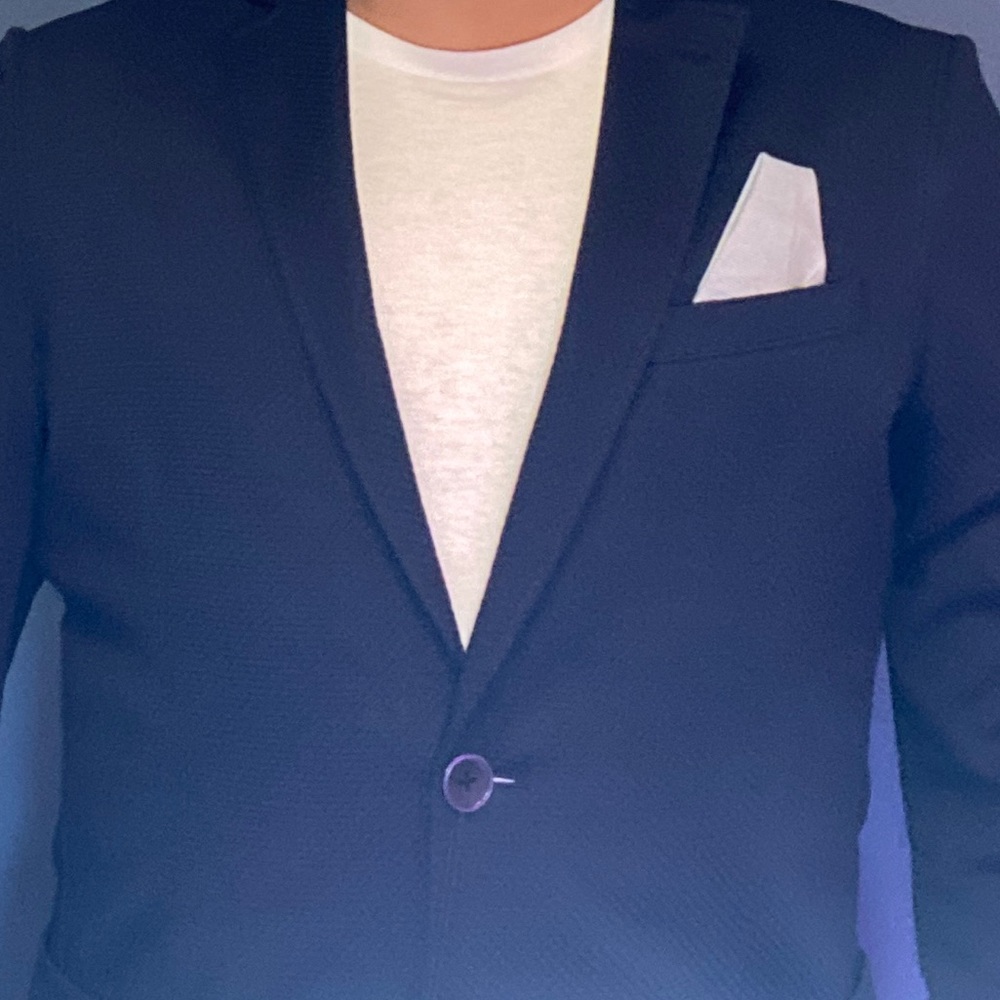 Brand new casual navy blue blazer. Tag on it.